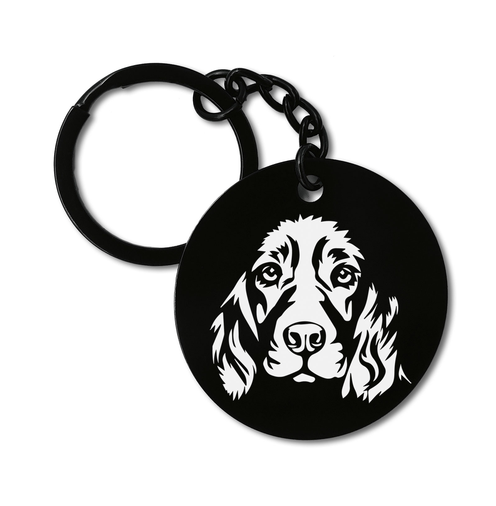 English Cocker Spaniel Dog Breed Graviruotas metalinis pakabukas su pasirenkamu užkabinimu