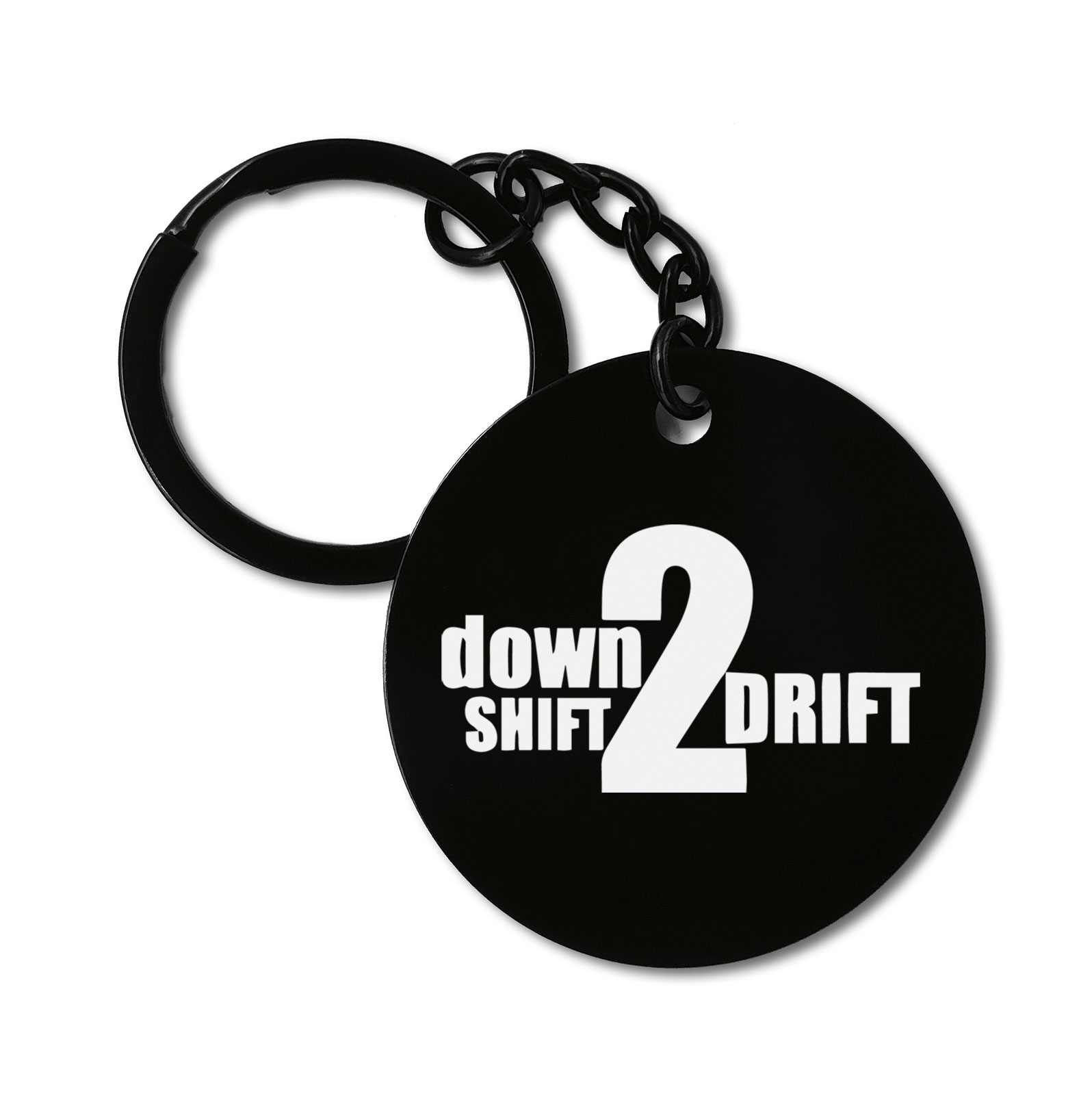 Down Shift 2 To Drift Graviruotas metalinis pakabukas su pasirenkamu užkabinimu