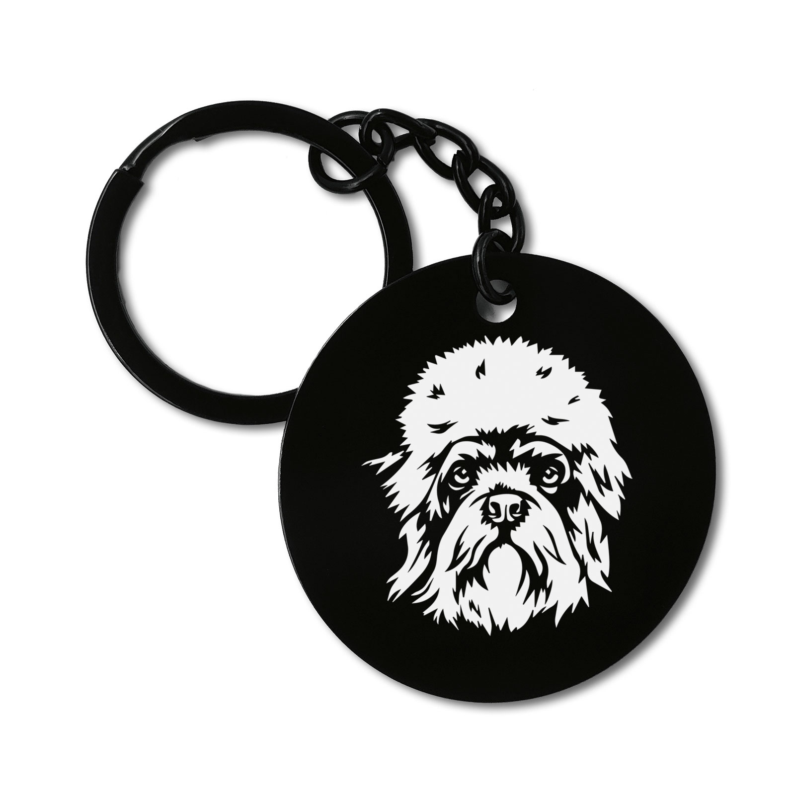 Dandie Dinmont Terrier Dog Breed Graviruotas metalinis pakabukas su pasirenkamu užkabinimu