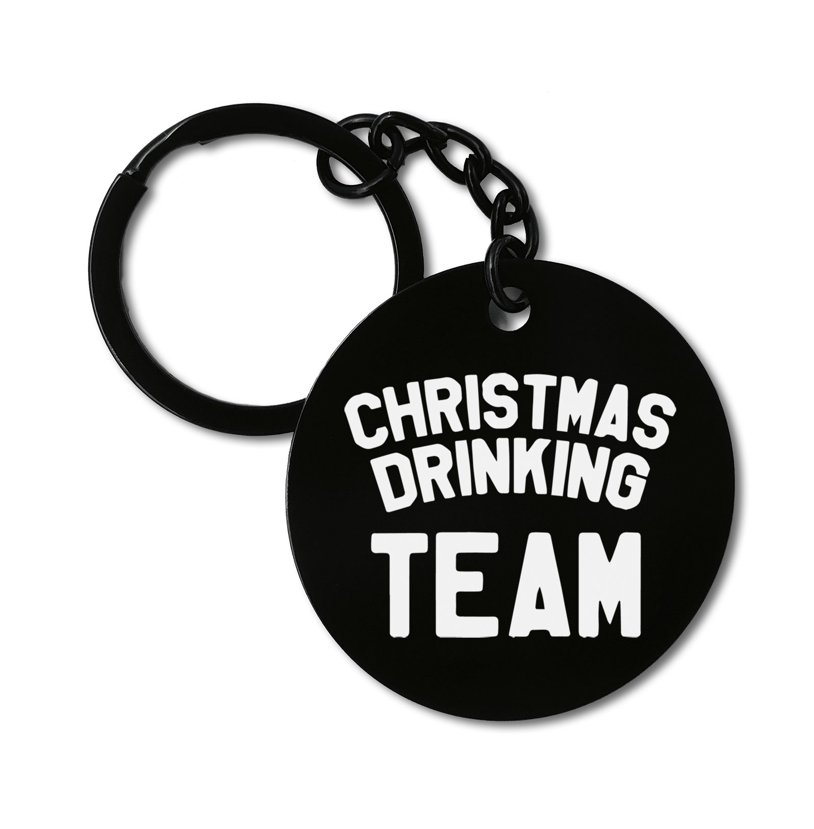 Christmas Drinking Team Graviruotas metalinis pakabukas su pasirenkamu užkabinimu