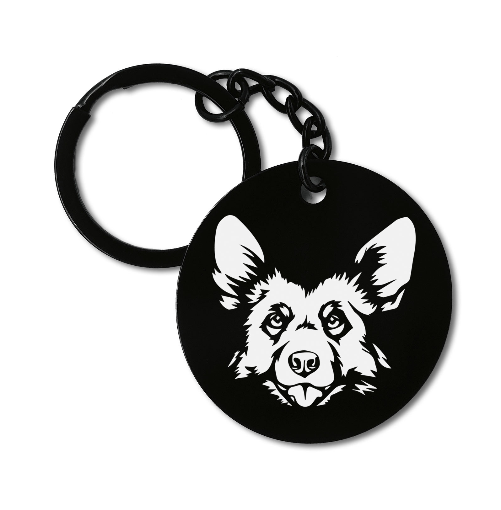 Cardian Welsh Corgi Dog Breed Graviruotas metalinis pakabukas su pasirenkamu užkabinimu