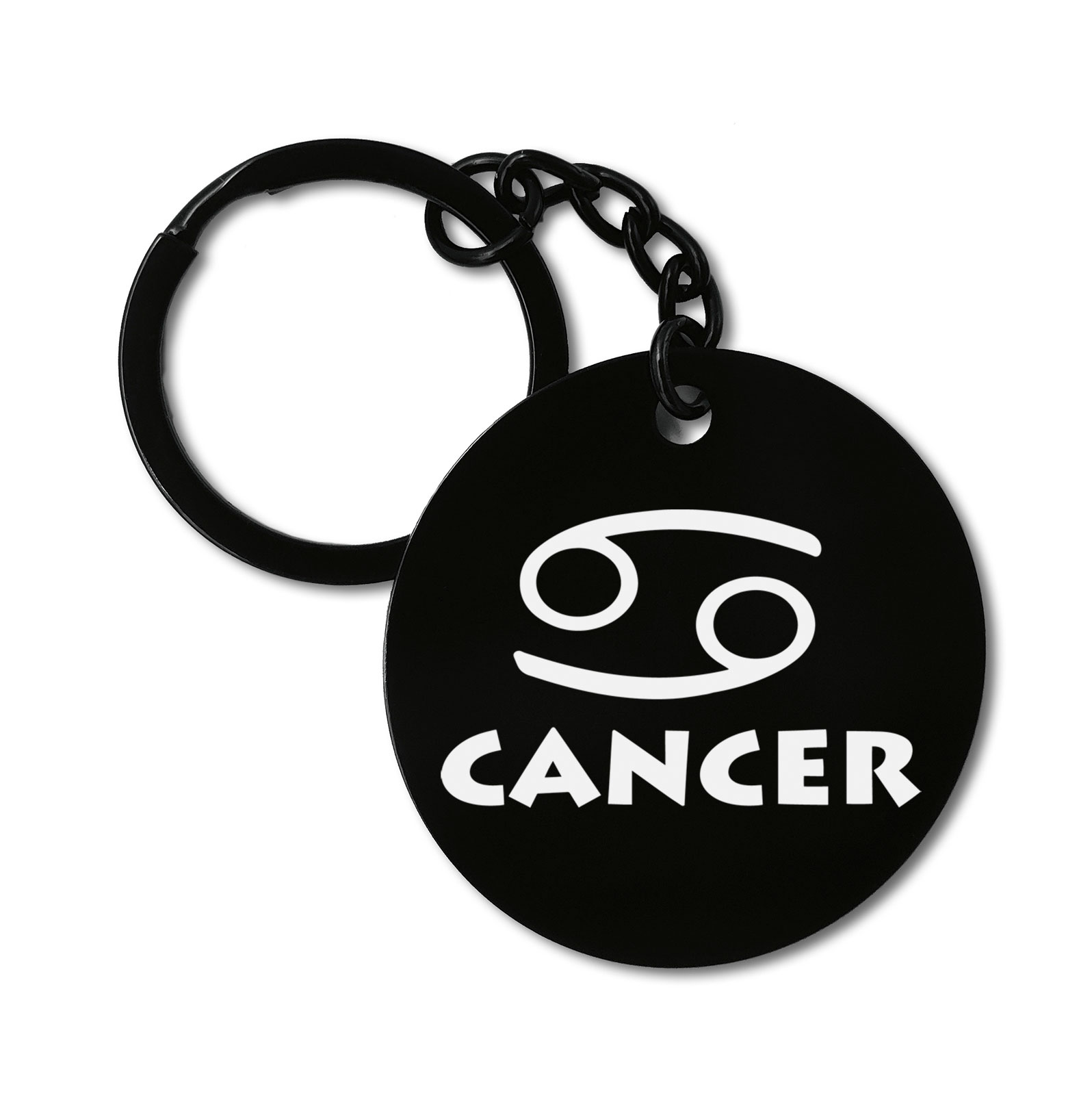 Cancer Zodiac Sign Birthday Graviruotas metalinis pakabukas su pasirenkamu užkabinimu