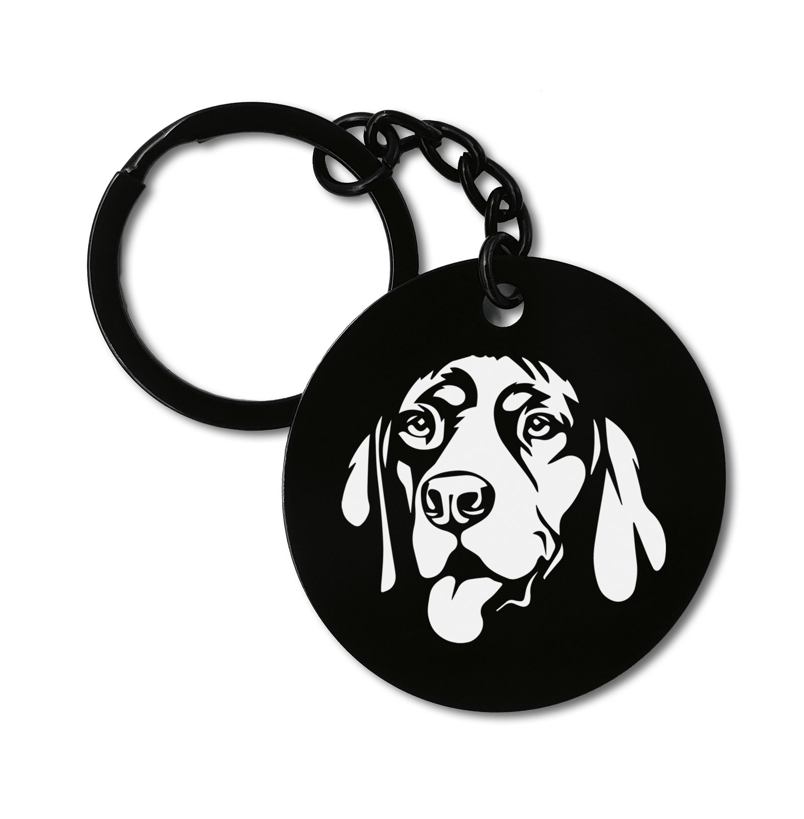 Bluetick Coonhound Dog Breed Graviruotas metalinis pakabukas su pasirenkamu užkabinimu