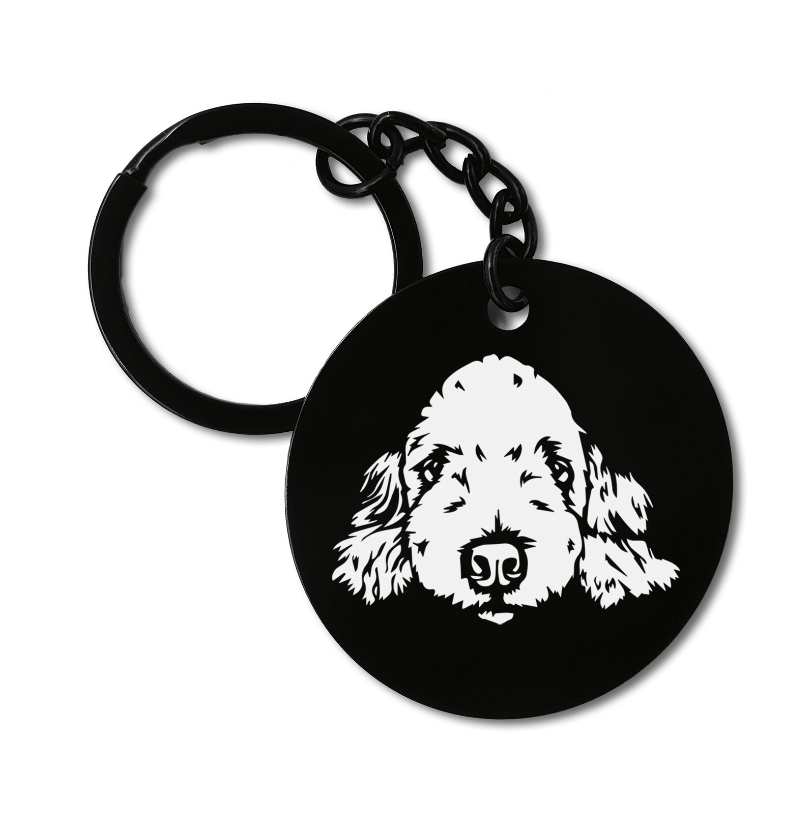 Bedlington Terrier Dog Breed Graviruotas metalinis pakabukas su pasirenkamu užkabinimu