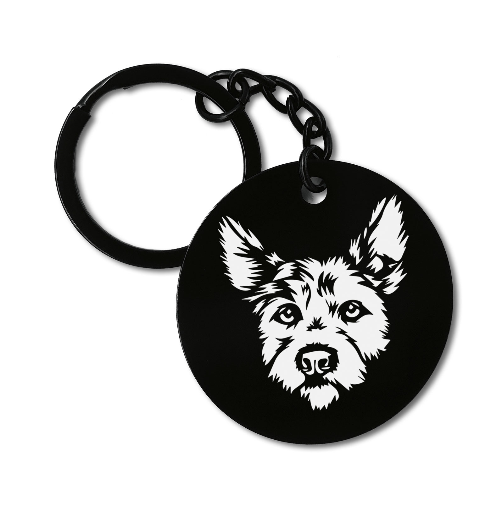 Australian Terrier Dog Breed Graviruotas metalinis pakabukas su pasirenkamu užkabinimu