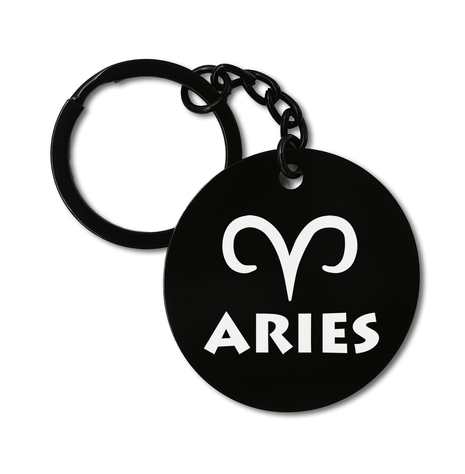 Aries Zodiac Sign Birthday Graviruotas metalinis pakabukas su pasirenkamu užkabinimu