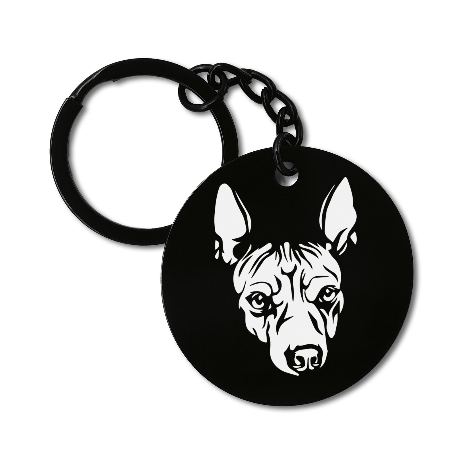 American Hairless Terrier Dog Breed Graviruotas metalinis pakabukas su pasirenkamu užkabinimu