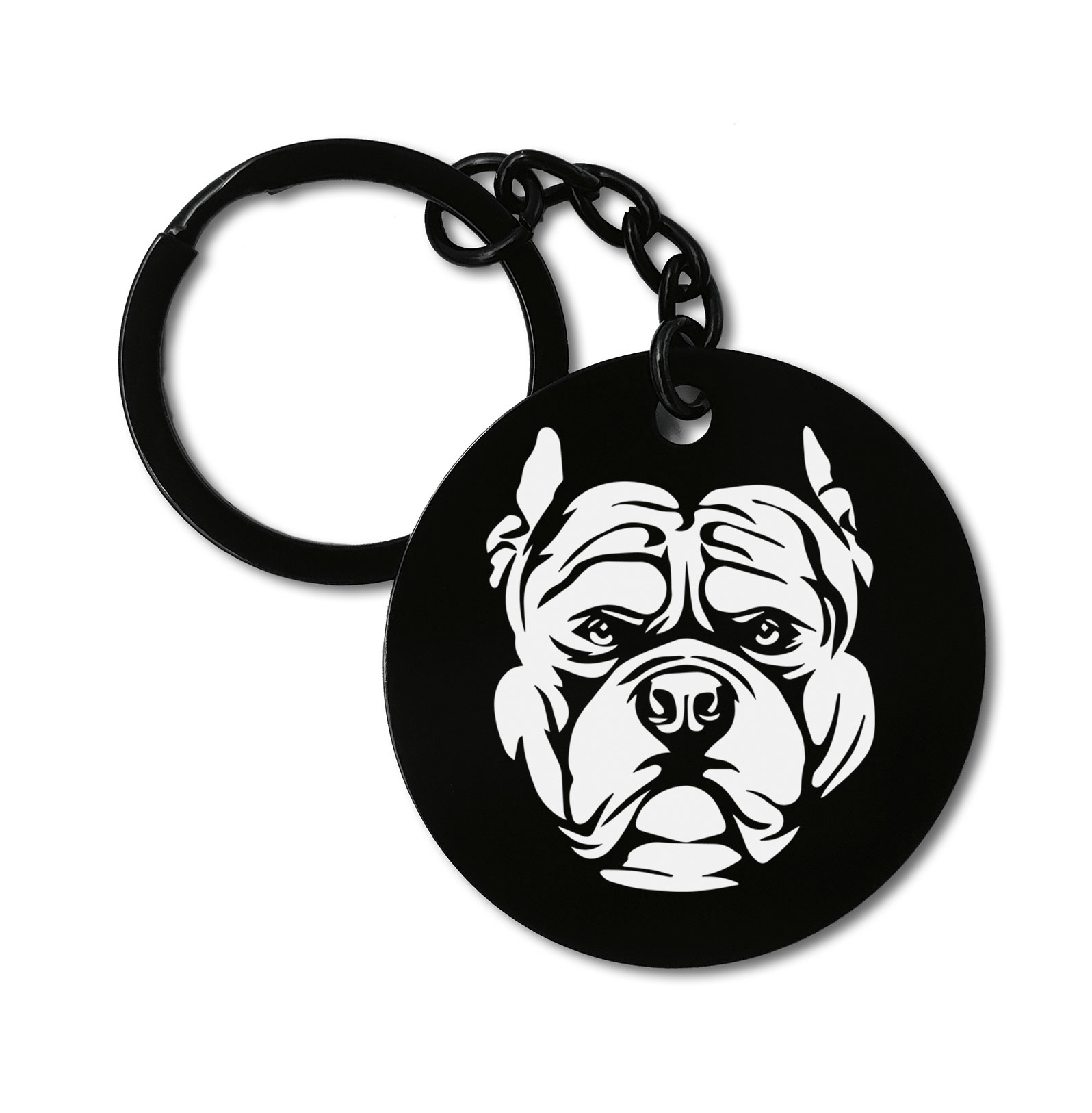 American Bully Dog Breed Graviruotas metalinis pakabukas su pasirenkamu užkabinimu