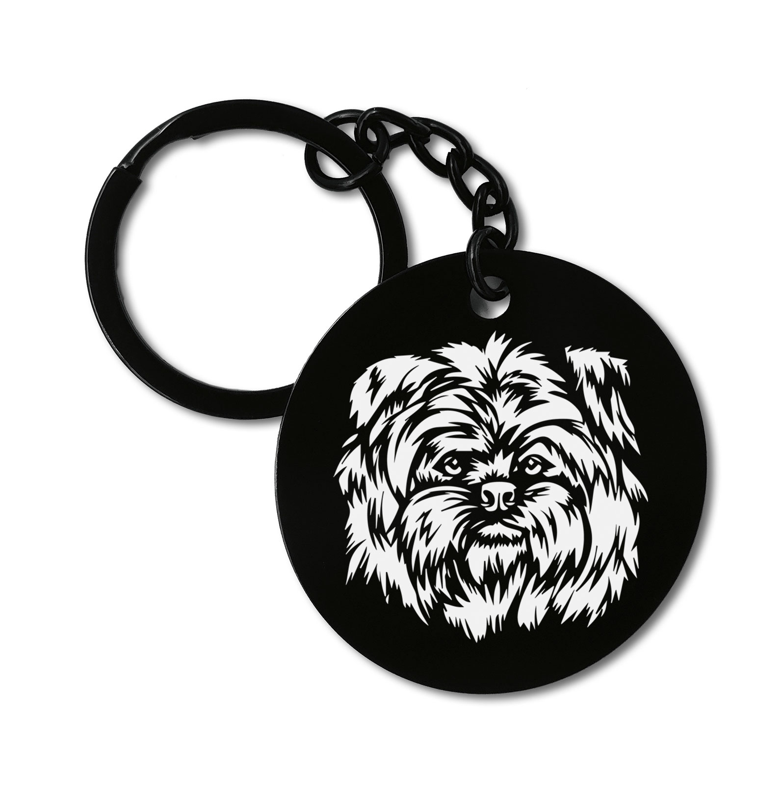 Affenpinscher Dog Breed Graviruotas metalinis pakabukas su pasirenkamu užkabinimu