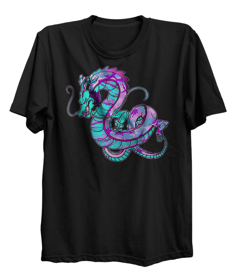 Vaporwave Dragon Japanese Anime