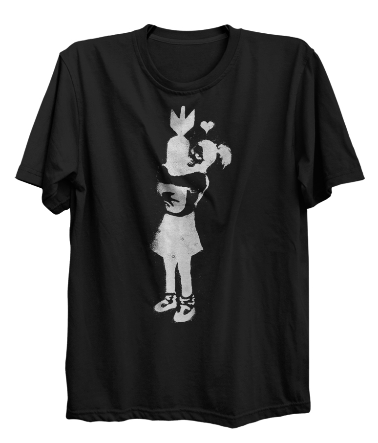 Banksy Hugger Monochrome Street Art