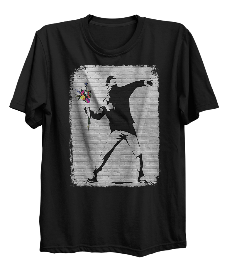 Banksy Legendary Flower Thrower Street Art Style