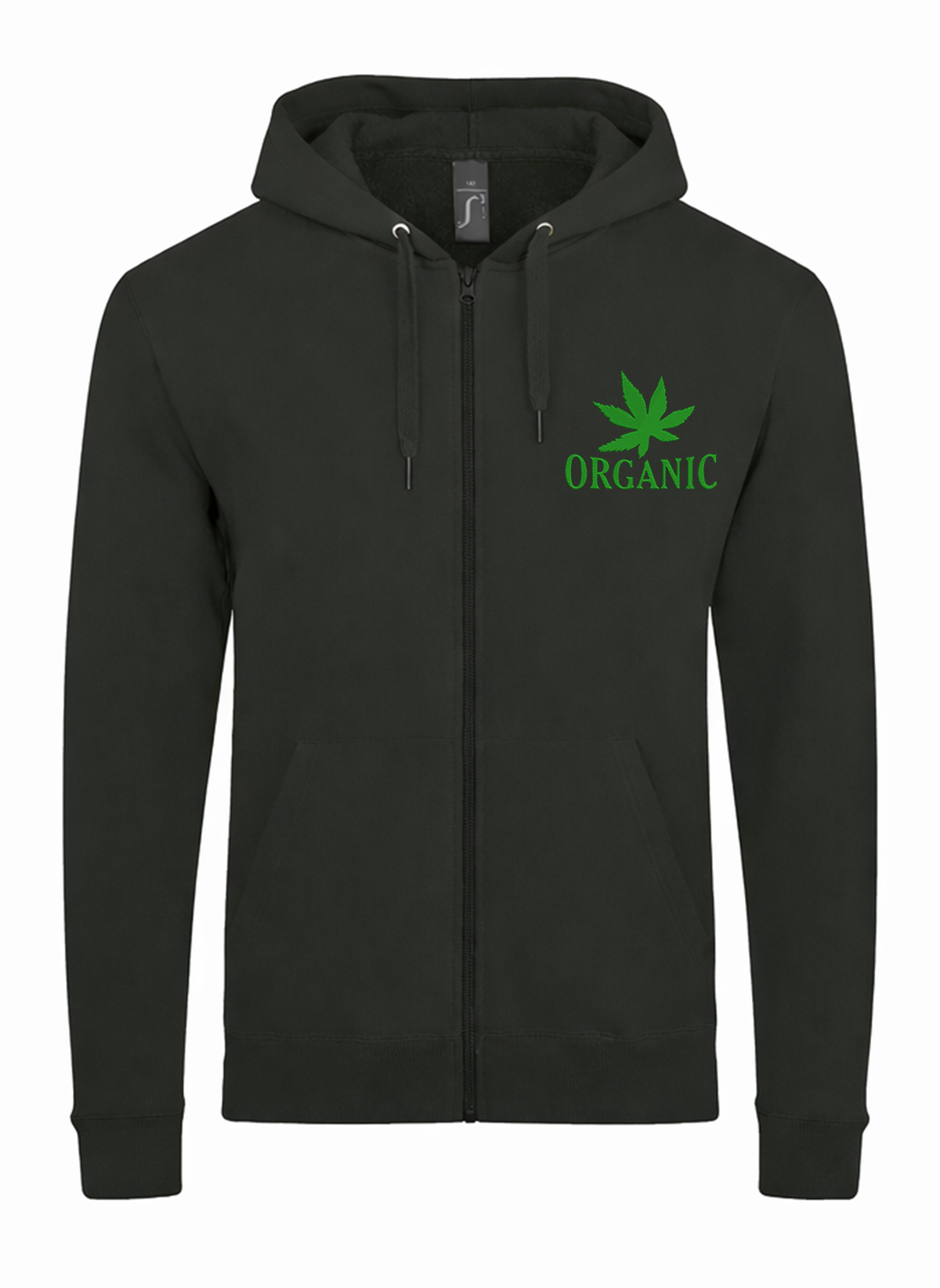 Organic Leaf Weed Ganja Marihuana Unisex džemperis su užtrauktuku ir gobtuvu