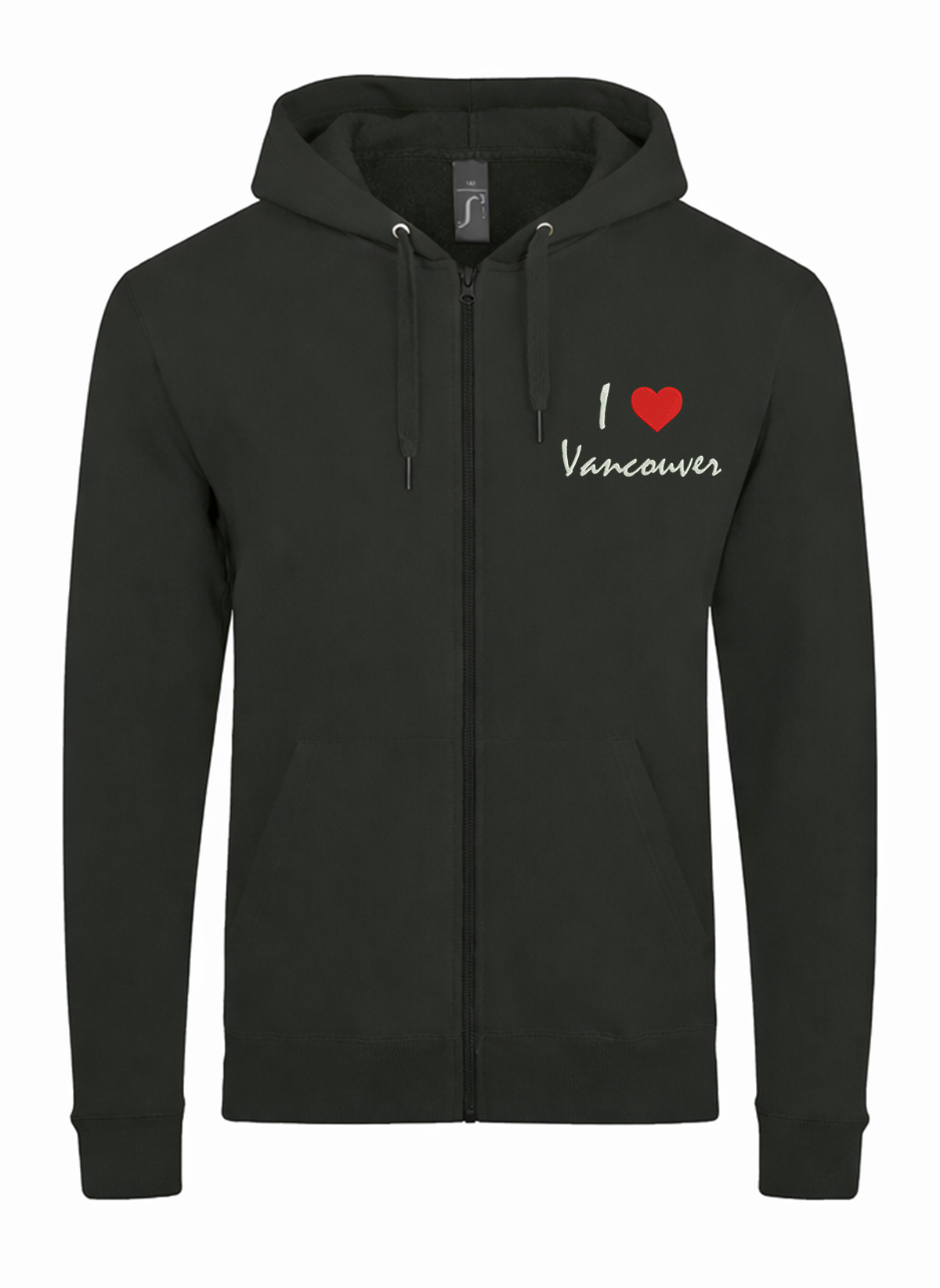 I Love Vancouver City Canada Unisex džemperis su užtrauktuku ir gobtuvu