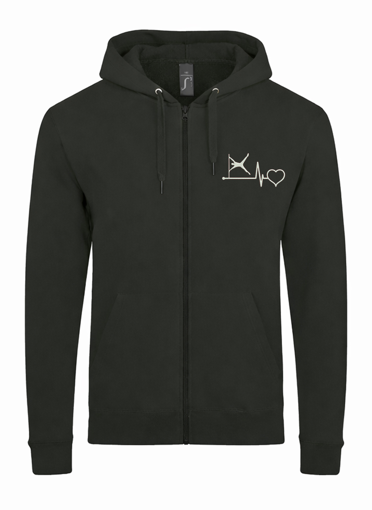 Calisthenics Heartbeat Street Workout Unisex džemperis su užtrauktuku ir gobtuvu