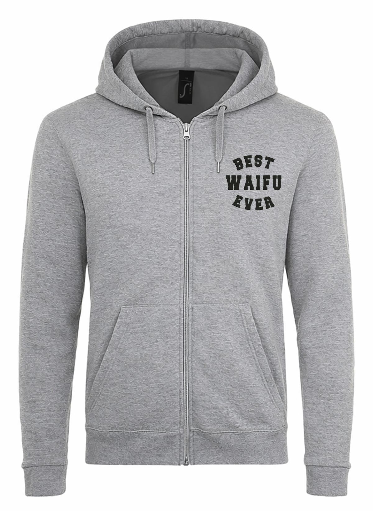 Best Waifu Ever Anime Manga2 JUODI Unisex džemperis su užtrauktuku ir gobtuvu
