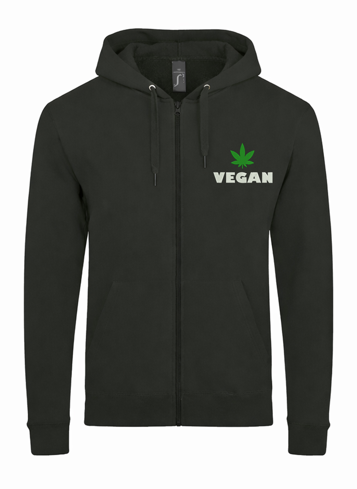 Vegan Marijuana Leaf Ganja Unisex džemperis su užtrauktuku ir gobtuvu