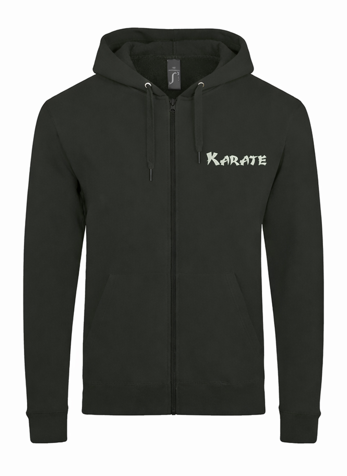 Karate Logo Unisex džemperis su užtrauktuku ir gobtuvu