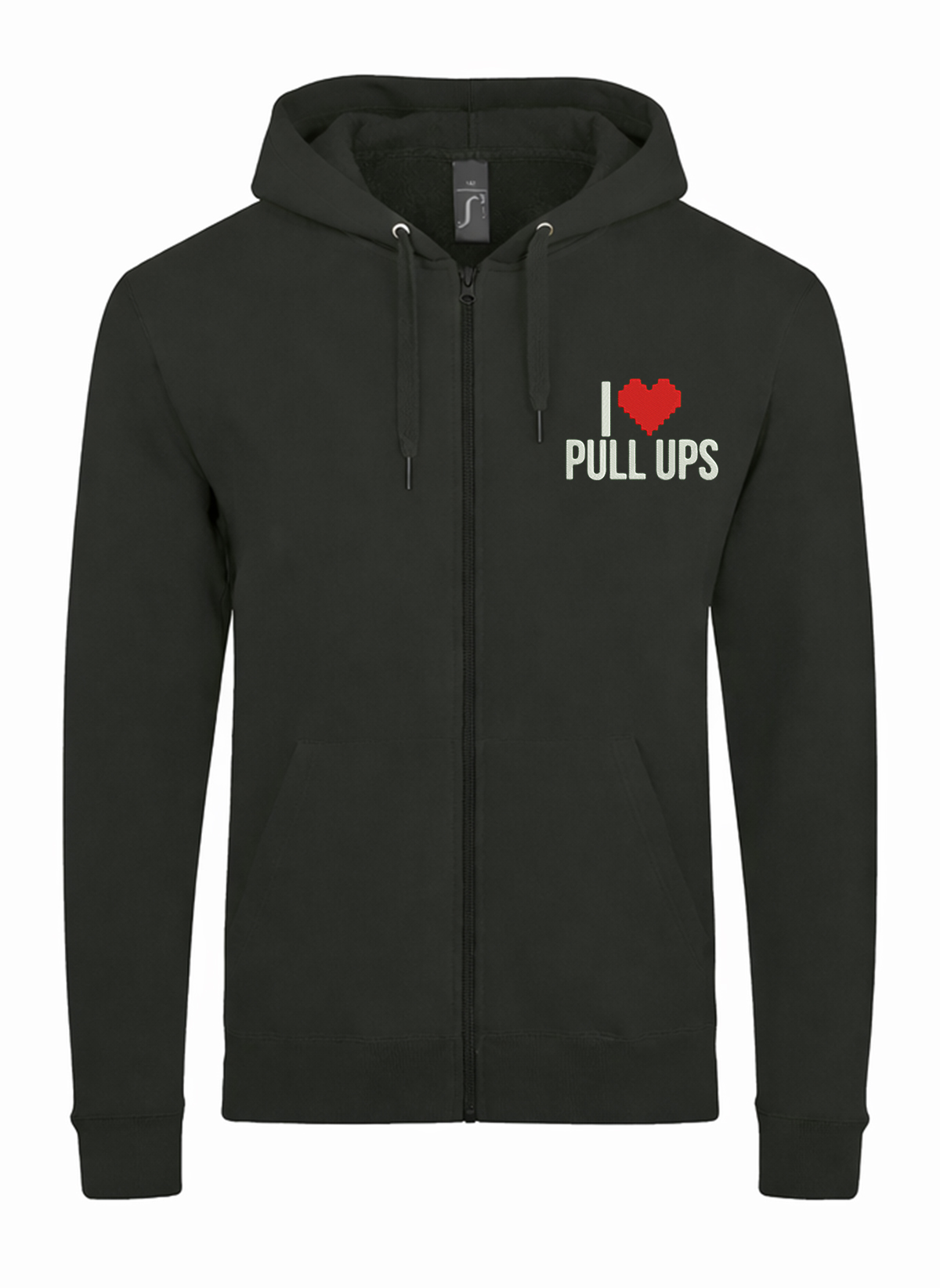 I Love Pul Ups Calisthenics Fitness Gymnastics Unisex džemperis su užtrauktuku ir gobtuvu