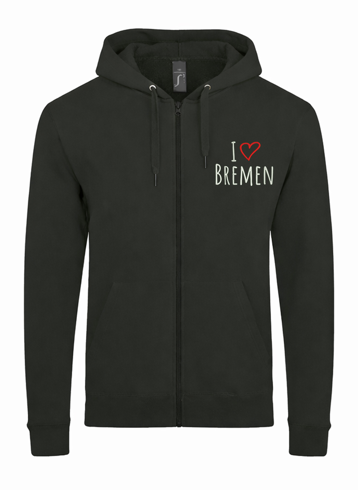 I Love Bremen City Germany Unisex džemperis su užtrauktuku ir gobtuvu