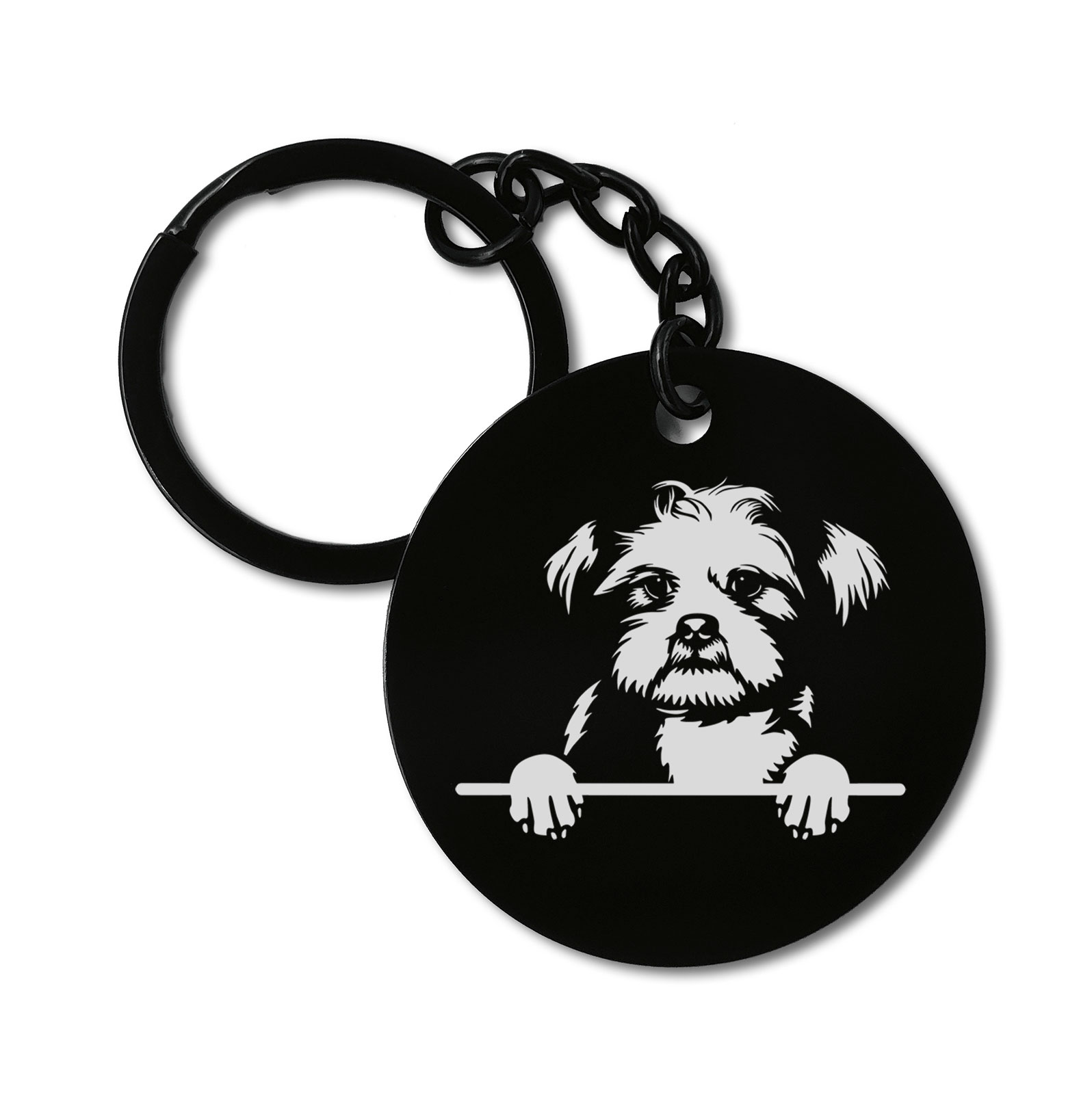 Lhasa Apsos Cute Dog Graviruotas metalinis pakabukas su pasirenkamu užkabinimu