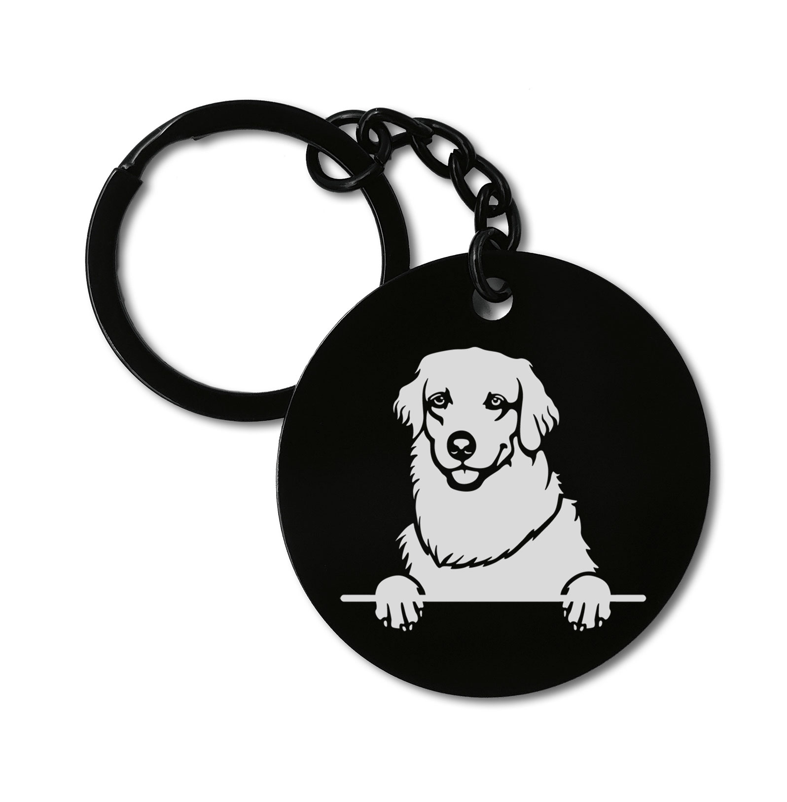 Kuvasz Cute Dog Graviruotas metalinis pakabukas su pasirenkamu užkabinimu