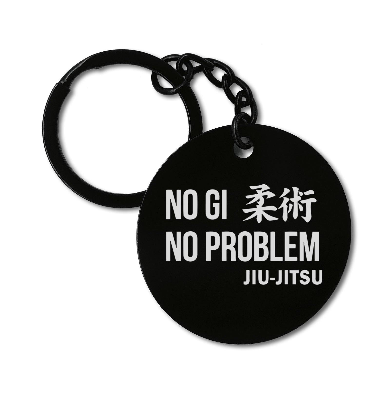Jiu Jitsu BJJ No Gi No Problem Martial Art Graviruotas metalinis pakabukas su pasirenkamu užkabinimu